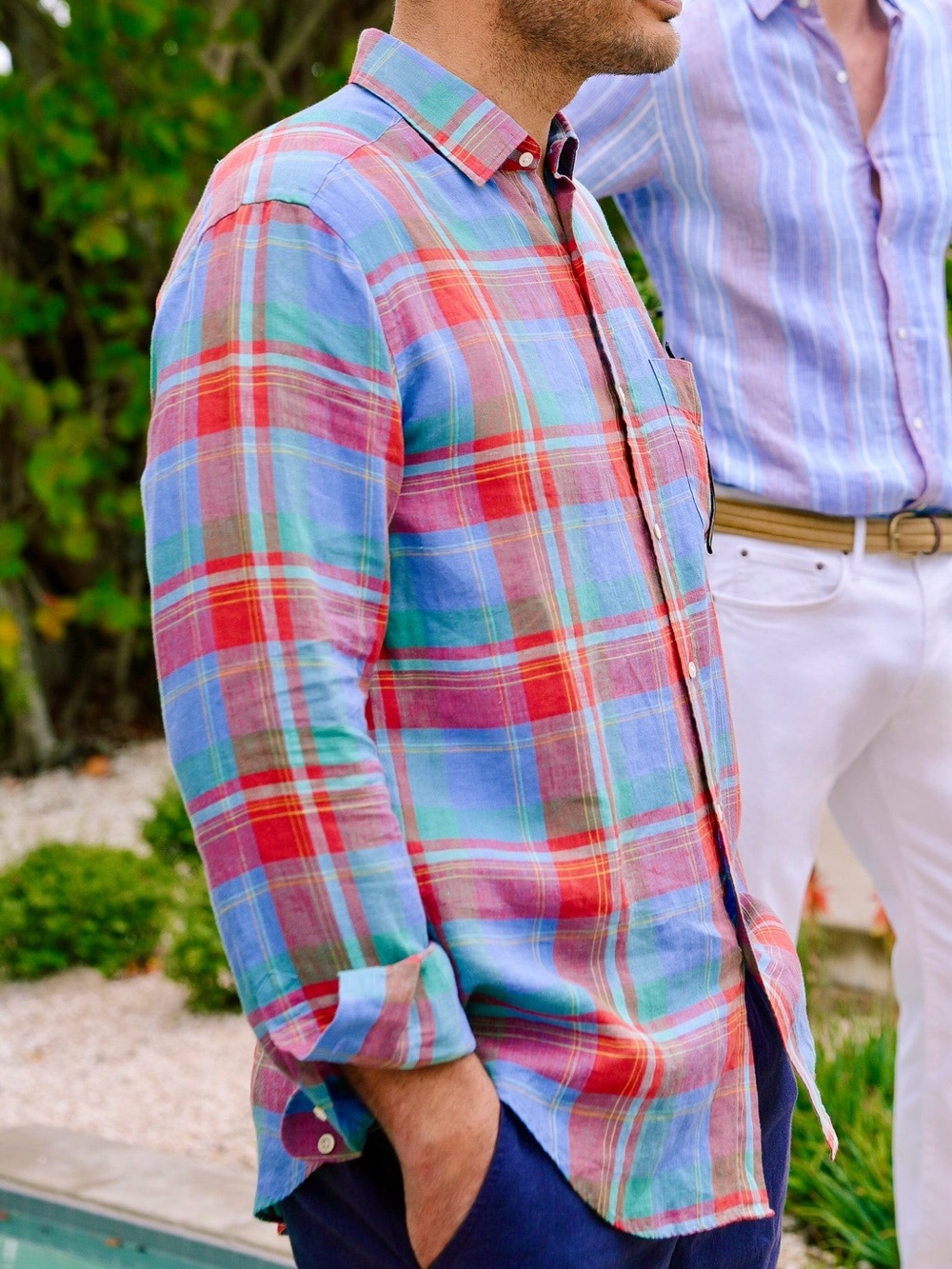 J.MELAUGHIN - Gramercy Linen Shirt - Size M
